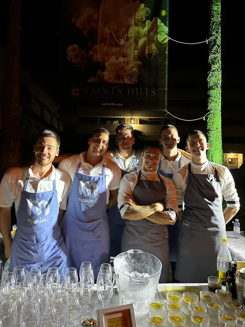 Team of bartenders at Saints Hills event